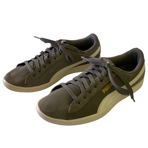 Puma Gray Classic Suede Leather Sneakers Size 4 - Picture 1 of 9